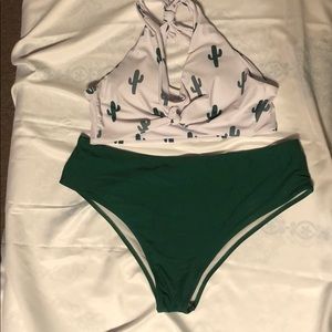 Plus size Two piece high waisted bikini